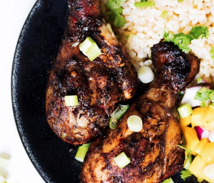 Jerk chicken with rice & peas — J's Kitchen, Grand Cayman meal delivery