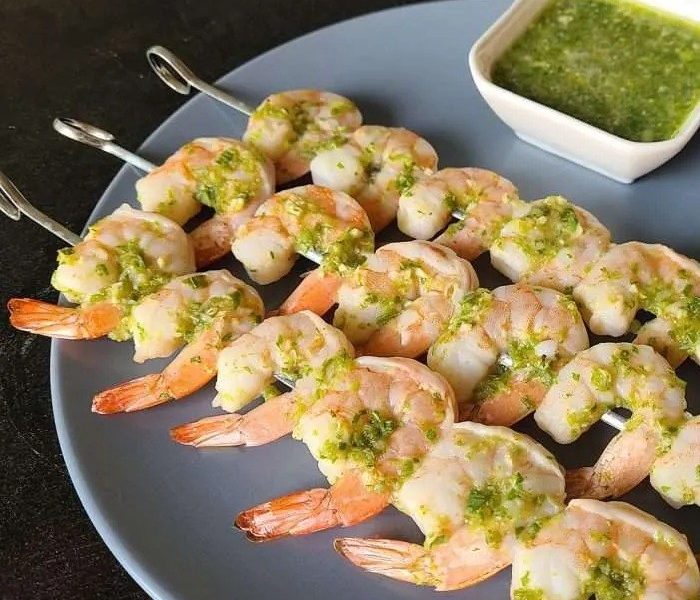 Grilled prawns with green onion sauce — J's Kitchen, Grand Cayman meal delivery